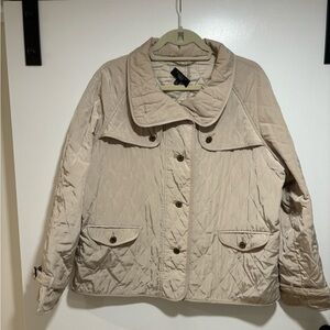 Talbots Quilted Barn Jacket Khaki PL